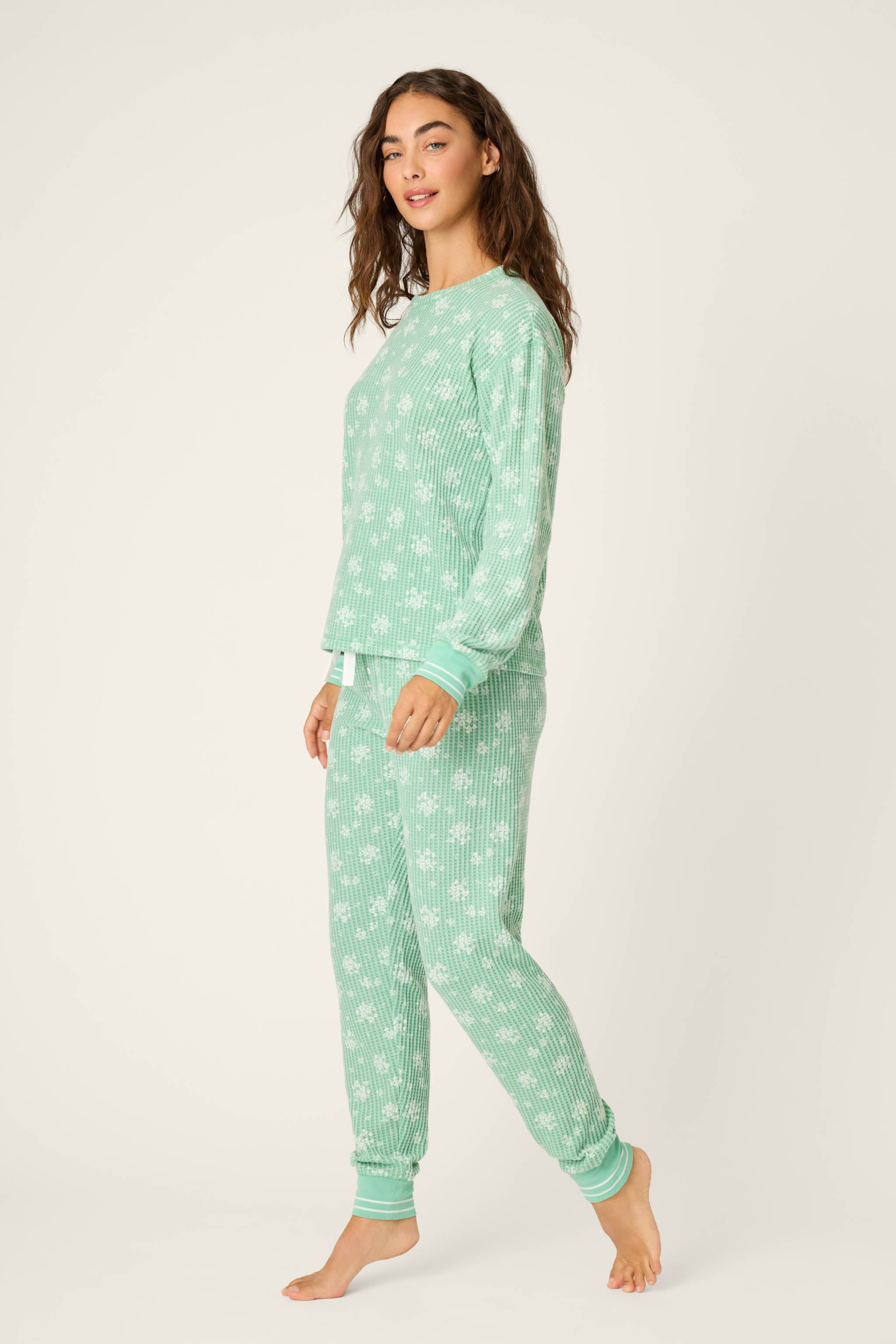 3-Piece Snowflake Print Thermal Velour PJ Set